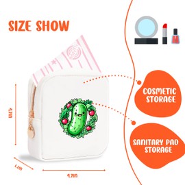 BJDAMAI Pickle Mini Makeup Bag, Pickle Gift For Women Girls, Cute Portable Zipper Pouch Cosmetic Bag For Teen Girls Kids, Small Storage Bag For Sanitary Pad, Period napkin bag!