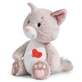 NICI Cuddly Toy Love Cat Fluffy 25 cm - Cute Soft Plush Toy for Cuddling and Playing, Plush Toy for Children and Adults, 49407, Great Gift Idea, Beige, 25 cm
