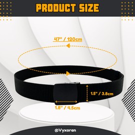 Vyxoran Nylon Belts for Men Military Tactical Slide Plastic Buckle Belt Adjustable No Holes Canvas Web Belt Outdoor