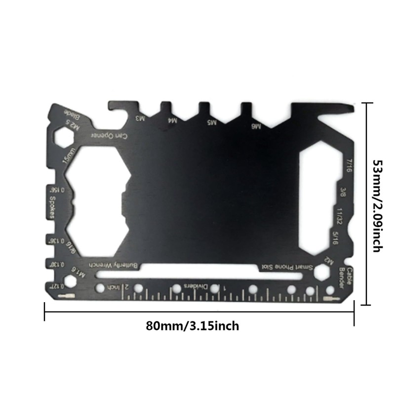 Toolcard 46 in 1 Card Multitool, Stainless Steel Wallet Card