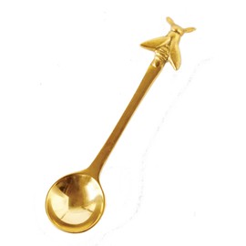 Creative Co-Op Brass Sugar/Honey Spoon with Bee Handle