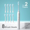 SUNPRO 2 Pack Sonic Electric Toothbrush for Adults, 6 Modes