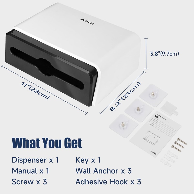 AIKE Wall Mount Paper Towel Dispenser, Fit Multifold Paper Towel