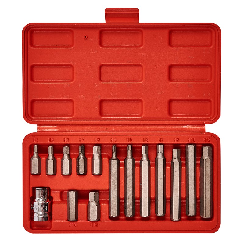 Amtech I8550 15 Piece Hex bit and Socket Set