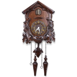Kendal Cuckoo Clock Large Vintage Wall Clock Handcrafted Wood Cuckoo Clock House Home Decor with Singing Bird & Birds Live in Tree Houses Decoration MX222