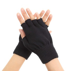 Eco-Ride World Globe_045 Fingerless Gloves, Half Finger Gloves, Work Gloves, Anti-Slip, For Work (Black)