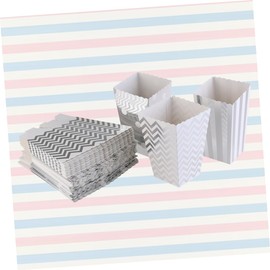 CHILDWEET 36pcs Popcorn Boxes Silver Cardboard Eco-friendly Birthday Party Supplies Shower Decorations
