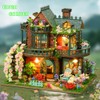 Yuzhen DIY Miniature Dollhouse with Furniture and LED Lights, Wooden