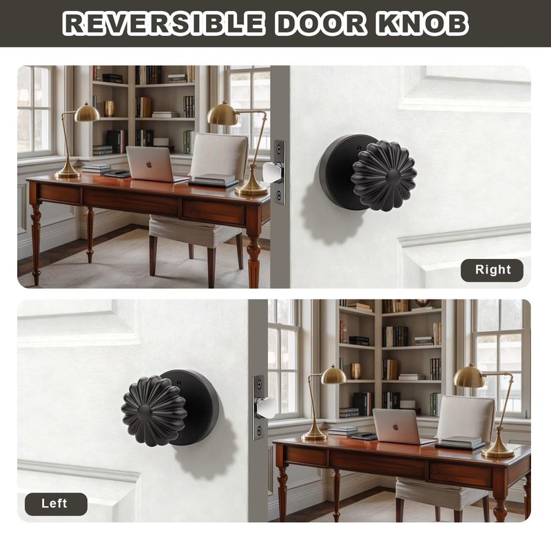 NIZADO 1 Pack Black Privacy Door Knob, Interior Door Lock