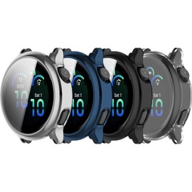 Intended for Garmin Vivoactive 6 Case Protective Cover Flexible TPU Plated Bumper All-Around Screen Protector Face Cases Accessories (4PACKS)