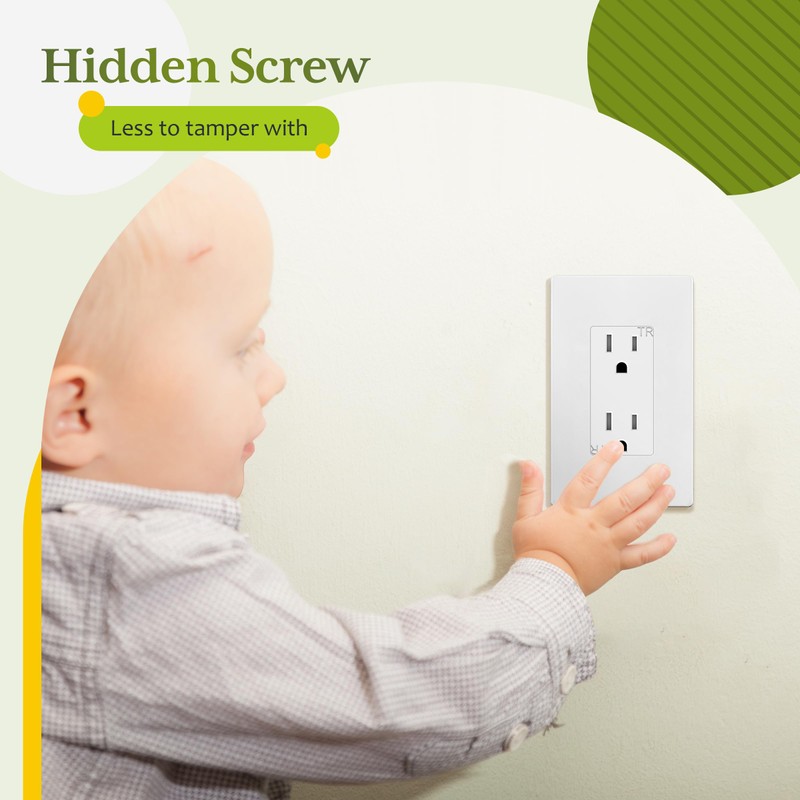 TG Screwless Decorator Wall Plate Child Safe Outlet Cover, Size