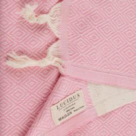 LUCIDUS 100 x 180 cm Beach Towel, Hammam Towel, Sauna Towel, Bath Towel, Picnic Blanket, Sauna Towel, Beach Towel, 100% Cotton, Women and Men, Extra Light (Pale Pink Diamond)