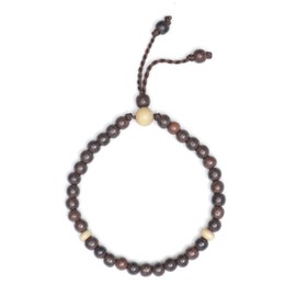 Small 6mm Tamarind Tasbih Bracelet with Citrus Wood 33ct Prayer Beads (7 to 8.5”)