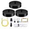 Metal Ceiling Rose Black Pendant Light Kits 12CM Flat Top