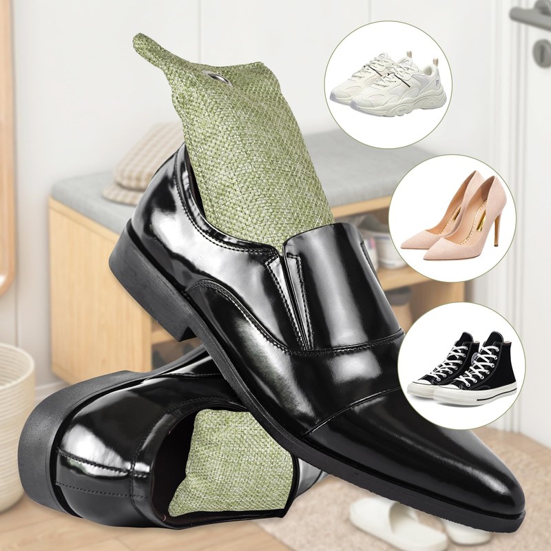 Natural Shoe Odor Eliminator, 4 Pieces Bamboo Charcoal Air Purifying