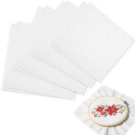 Generic 8 Pcs White Cotton Cross Stitch Fabric, Sizes 5.9x5.9 in, 7.87x7.87 in, 9.84x9.84 in, 11.81x11.81 in, Ideal for Embroidery, Bags, Pillows & More