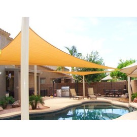 Petra's 20 Ft. X 20 Ft. X 20 Ft. Triangle Desert Sand Sun Sail Shade. Durable Woven Outdoor Patio Fabric w/ Up To 90% UV Protection. 20x20x20 Foot.