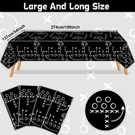 Lonfliness 4Pcs Football Plastic Tablecloth Football Party Decoration Football Themed Disposable Table Cover Sport Party Favors Rectangular Tablecloth for Birthday Game Party Supplies 108 x 54 Inch