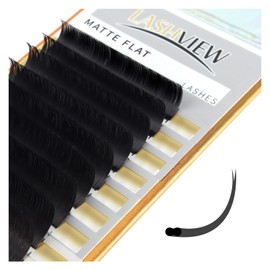 LASHVIEW Eyelash Extensions,ellipse eyelash extensions,0.15mm M Curl 9mm Flat Eyelash Extension,Matte Individual Eyelashes,Salon Use