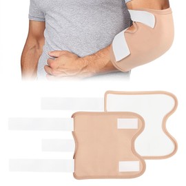 Pack of 2 Castor Oil Castor Oil Pack for Knees, Reusable Castor Oil Packs with Elastic Band, Oil Resistant Castor Oil Pads Compress Pads Made of Organic Cotton for Calves Knee Arms (Khaki)