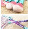 Sparkles Glitter Makeup Brushes Set, Cute Fan Foundation Glitter Unicorn