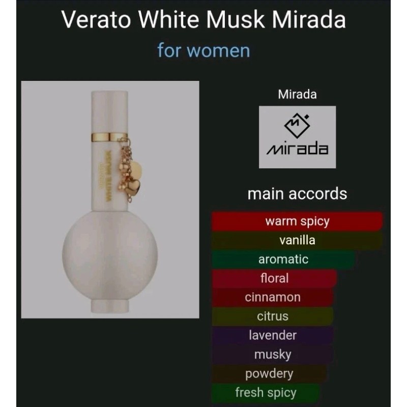 Mirada Original Arabic Perfume Verato White Musk 3.4 Fl/Oz (