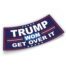 Trump Vance Bumper Sticker President Trump Sticker Trump Won Get Over It Blue Vinyl Bumper Sticker for Car Truck Wall Window Waterproof UV-Resistant Size 7.5x3.75in