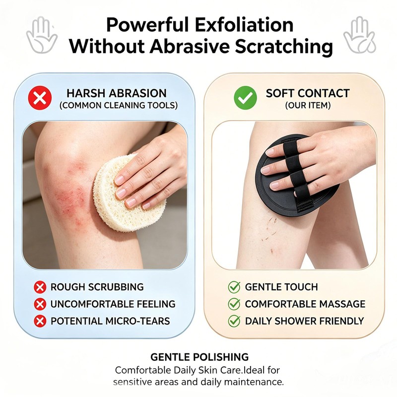 2 Pack No-Pain Exfoliating Pads, Dual Texture Elastic Loop Body