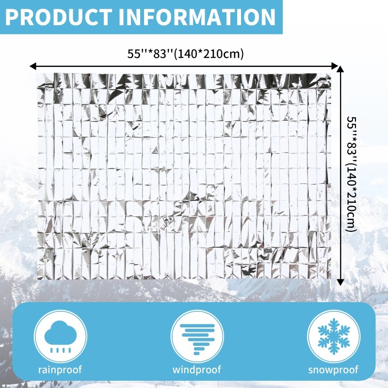 Frontline 8 Pack Emergency Mylar Blankets Thermal Rescue Blanket Survival