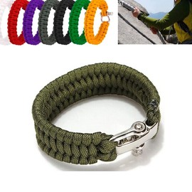 SagaSave Outdoor Paracord Survival Bracelet, Emergency Rescue Parachute Cord Bracelet with Adjustable Buckle for Travel, Camping and Hiking