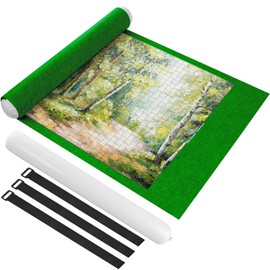 Ainiv Puzzle Roll Jigsaw Storage Felt Mat, Portable Puzzle Roll Up Storage Mat Puzzle Roll Mat with Auxiliary Lines for up to 1500Pcs Foldable Puzzle Saver Storage Felt Pad for Children Adults Gifts