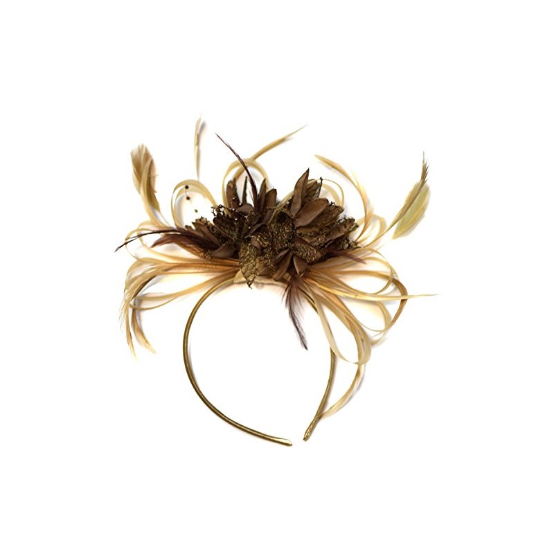 Champagne Gold Beige Camel and Coffee Brown Fascinator on Headband