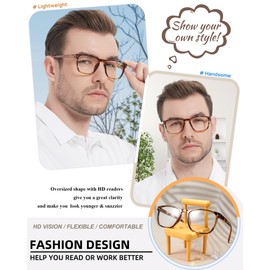 MARE AZZURO Large Reading Glasses 2.25+ Men Designer Big Readers 1.00 1.25 1.50 1.75 2.00 2.25 2.50 2.75 3.00 3.50 4.00 5.00 6.00 (Tortoise, 225)