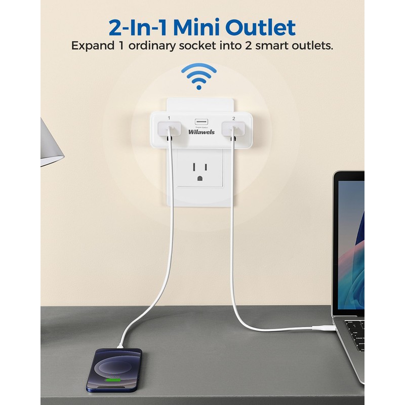 Remote Control Outlet with 4 Independent Control Sockets, WILAWELS Wireless