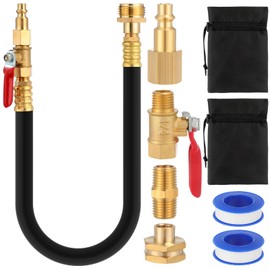 MorningRo 3 pack RV Winterizing Kit Include Sprinkler Blowout Adapter with Shut off Valve and Winterize Blowout Adapter and Outdoor Faucet Covers Hose Bib Covers for RV Boat Camper Plumbing Faucet