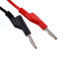 Oiyagai Pack of 2 4 mm Stackable Banana Plugs and Alligator Clip Test Leads for Multimeter or Laboratory Electrical Testing (Red + Black)