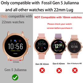 ViCRiOR for Fossil Gen 5 Julianna Women's Bands, Quick Release 22mm Mesh Woven Stainless Steel Replacement Bracelet Bands Strap Wrist Band for Fossil Gen 5 Julianna. Rose Gold