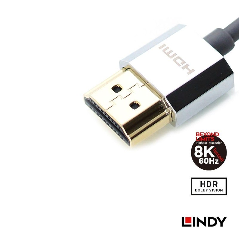 LINDY 1m CROMO LINE HDMI 2.0 Type-A 4K Ultra Thin