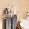 Double Toilet Paper Holder with Shelf, Silver Toilet Paper Holder