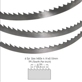 Set of 4 Bandsaw Blades Wood Band Saw Blade Saw Band 1400 x 6.35 x 0.35 mm 10 ZpZ, Suitable for HBS30, HBS20, HB800 etc