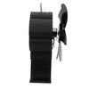 Black 6 Blade Heat Powered Stove Fan Thermodynamically Driven Fireplace