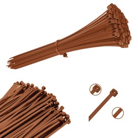 Viceree Pack of 100 Brown Cable Ties, 3.6 x 200 mm, Perfect for Workshop Accessories and General Applications, Durable and Robust, Cable Ties Resealable, Cable Ties Brown, High Quality