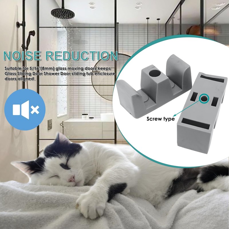 generic 4pcs Sliding Glass Shower Door Side Anti-Collision Block,for 5/16""(8mm)