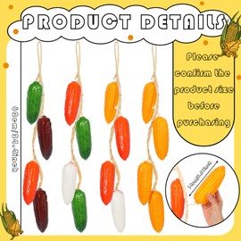 Suncalla 4 Set Fall Decorations Fake Corn Ornament Rustic Farmhouse Corn Thanksgiving Decor Artificial Vegetables Foam Corns Simulation Lifelike for House Kitchen Party Decoration