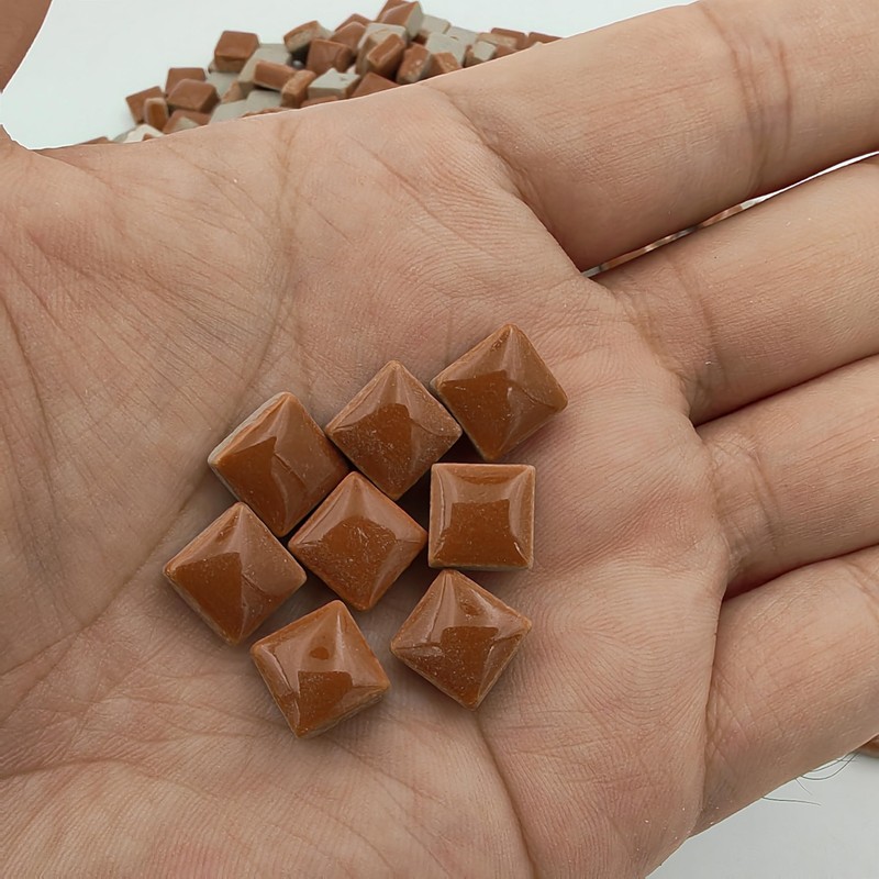 500PCS / 1.1LB Square Ceramic Mosaic Tiles, 0.4 x 0.4