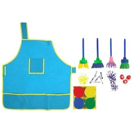 Rose & Vine Art Set for Kids - Apron Sponge Brushes & Finger Paint Kit - Art Projects