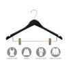 Premium Curved Wooden Skirt Hangers 12 Pack, Solid Wood Pant