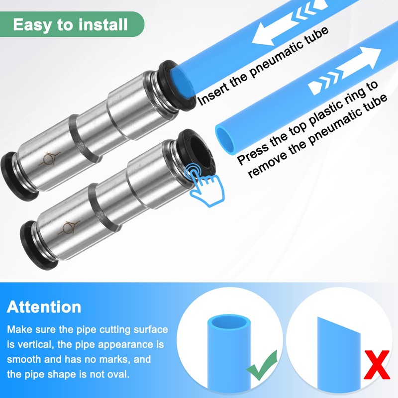 M METERXITY 2-Pack 3/10 Inch OD Tube Push to Connect