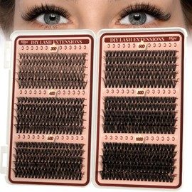 Cluster-Lashes 600pcs Individual Eyelashes, Higu clace 6 Styles Lash Clusters Mixed 10-18MM, Natural Individual Lashes Wispy Lash Extension, Easy to Use at Home (30D+40D+50D+60D+80D+100D)
