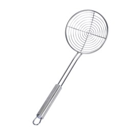 Restaurantware Stainless Steel Spider Skimmer - German Standard Wire Skimmer with Ergonomic Handle, Dishwasher Safe - Wire Strainer Pasta Spoon for Cooking & Frying